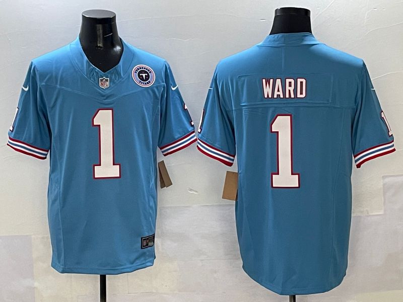 Men Tennessee Titans #1 Ward Light Blue Three generations Nike Limited 2025 NFL Jersey style 3->tennessee titans->NFL Jersey